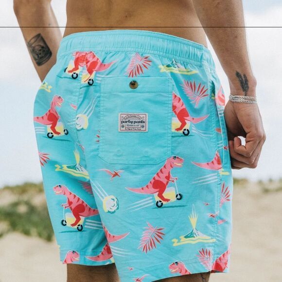 PARTY PANTS Cooler Dino Short NWT Swim Trunk - Picture 2 of 10